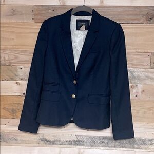 J. Crew size 0 Navy Color School Boy Double Button Closure Fitted Blazer